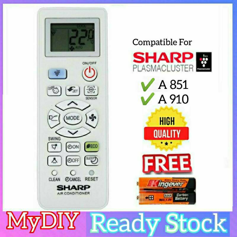 💥SHARP💥 Aircond Remote Control Replacement For Sharp Aircond A851/A910