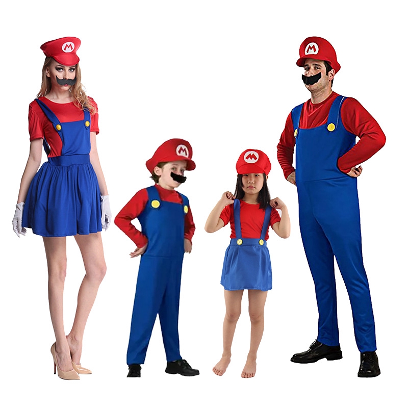 Halloween Super Mario Costume Boys and Girls Cosplay Suit | Shopee Malaysia