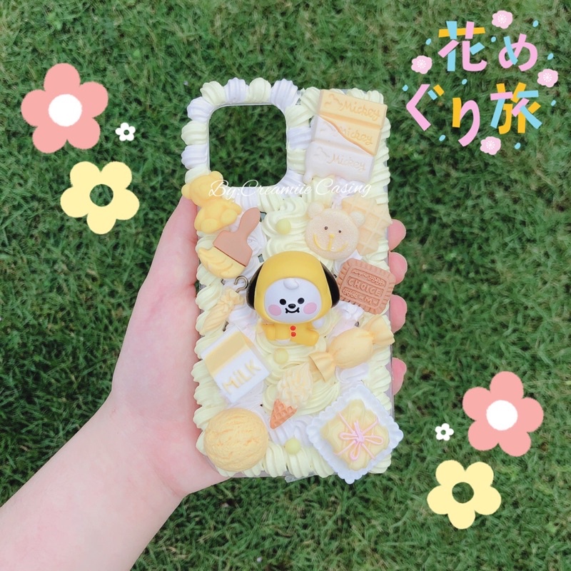 PRE ORDER BT21 Chimmy Full Coverage Cream Phone Case Customised