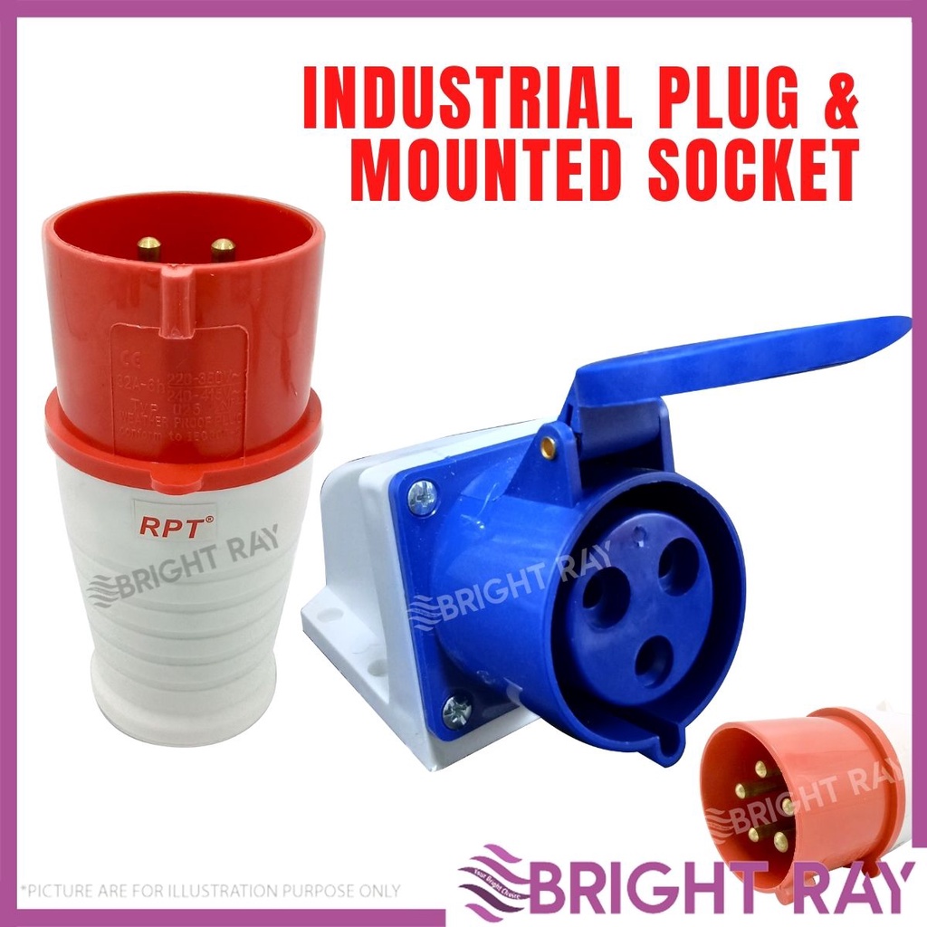 SSS CEE Industrial Plug 16A / 32A Pin / Socket Weatherproof Socket 220 ...