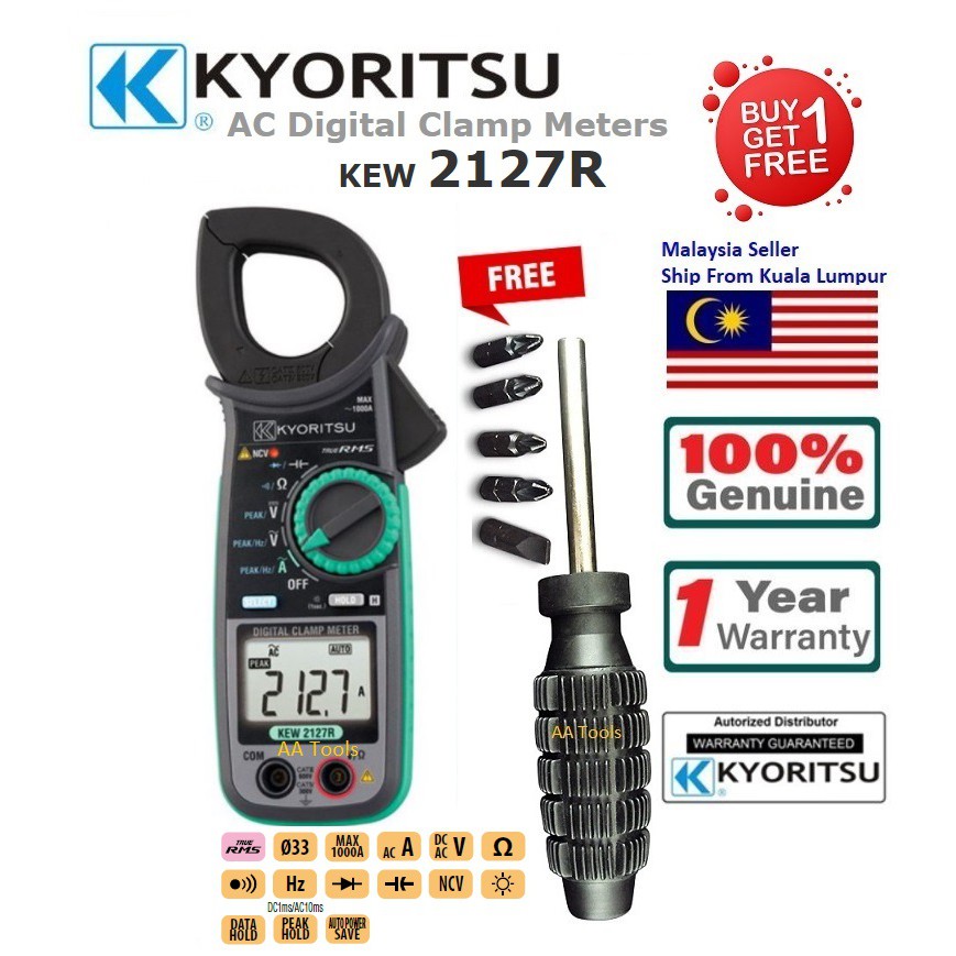 Kyoritsu 2127R AC DIGITAL CLAMP METERS (NEW & ORI KYORITSU) Shopee