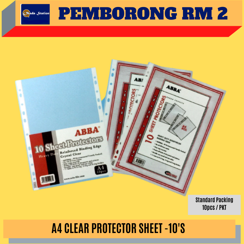 (RM2) A4 CLEAR PROTECTOR SHEET -10'S / NISO / NIKKI / ABBA / PROTECTOR ...