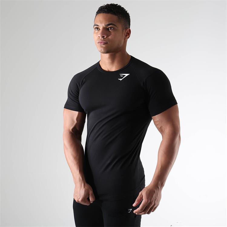 GYMSHARK Men Fitness Gym Workout T-shirt Breathable Tight Tshirt Baju ...