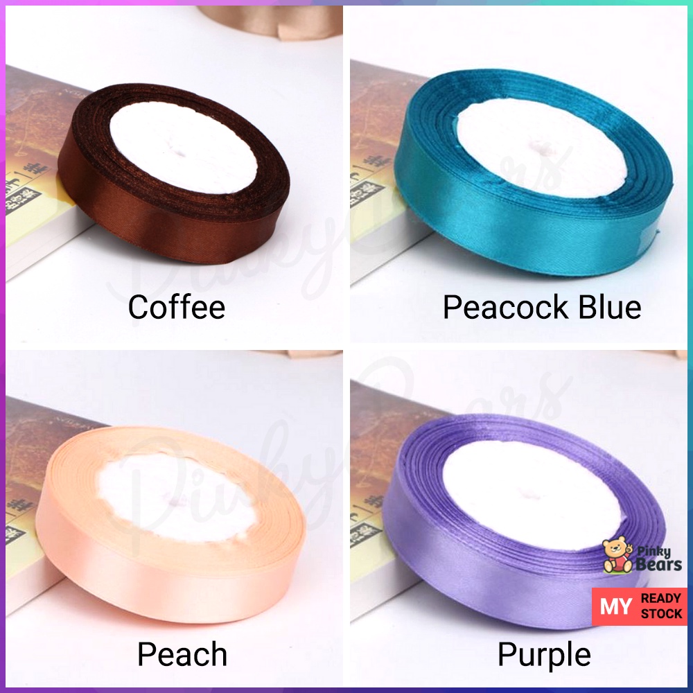 Plain Colored Polyester Ribbon 2cm 22m | For Gift Cake Biscuits Box ...