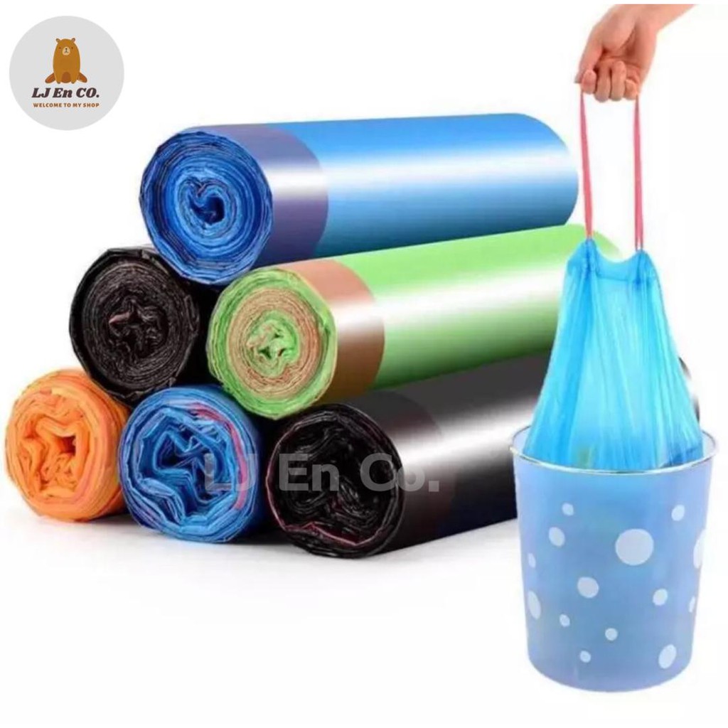 Rubbish Plastic Bag with Robe Drawstring Garbage Bag for Home School ...