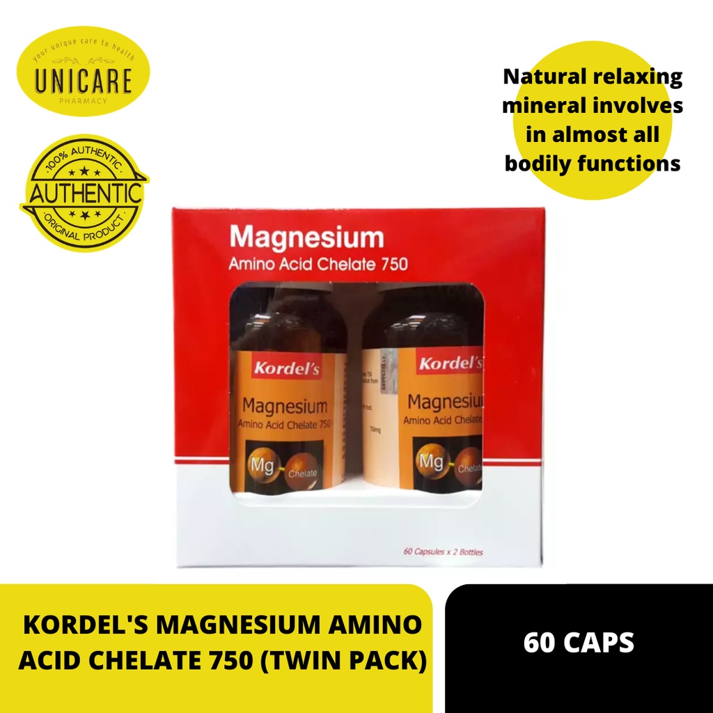 KORDEL'S MAGNESIUM AMINO ACID CHELATE 750 60'S (TWIN PACK) Shopee
