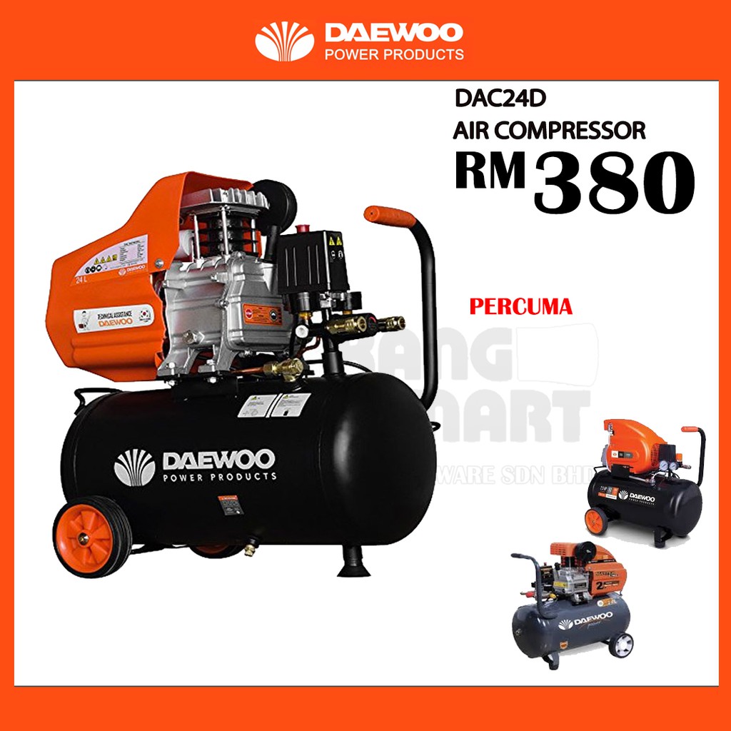 DAC24D DAEWOO AIR COMPRESSOR 2HP 24 LITER | Shopee Malaysia