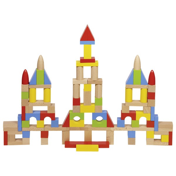 Wooden Building Blocks Set (100 pieces) | Shopee Malaysia