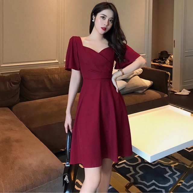 Red 2024 dress shopee