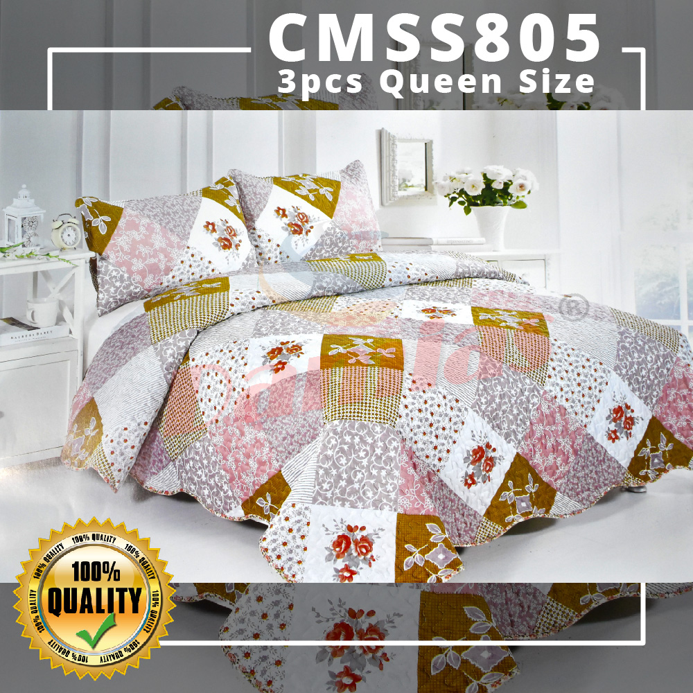 Cadar 3 dalam 1 QUEEN Size SIRI 9 SULTAN Patchwork Cadar Tukar Ganti