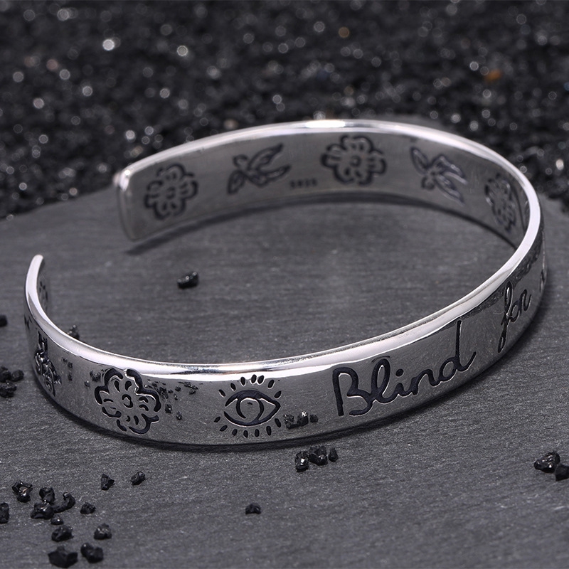 G u cci Blind For Love Bracelet in Silver One Size Shopee Malaysia