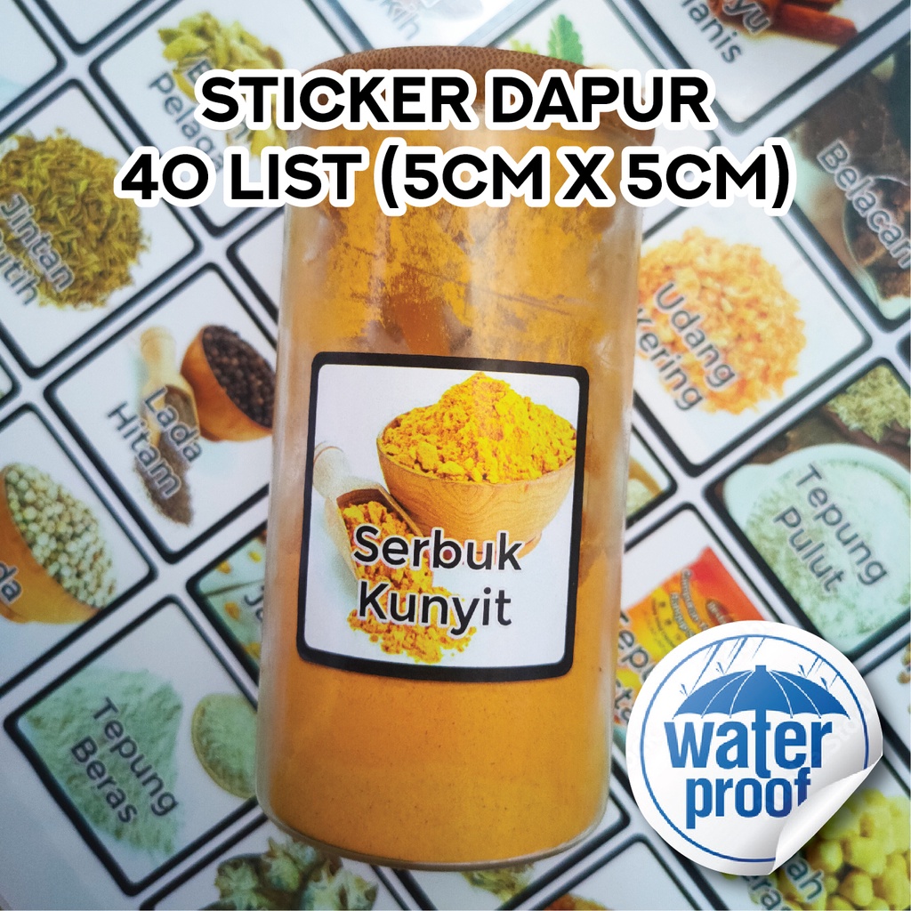 40 List Sticker Dapur Kitchen Label Rempah Ratus Murah Kalis Air Shopee Malaysia