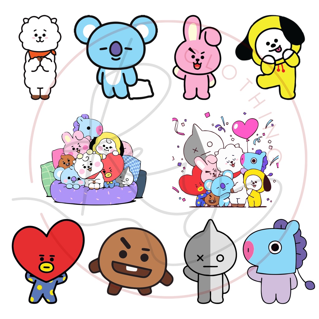 Bt21 Character Iron Screen Printing - Rey Clothing | Shopee Malaysia