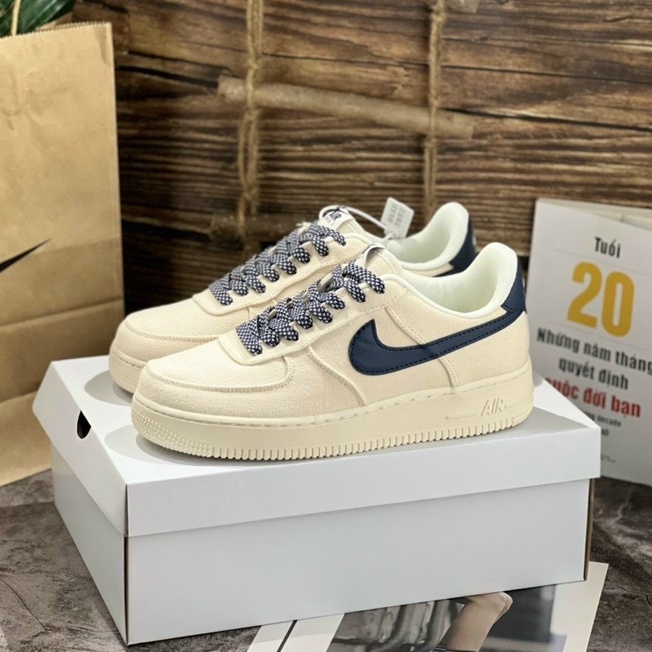 Af1 Canvas Navy 1 Sneakers With Blue Streaks Fabric Standard Soft Form ...