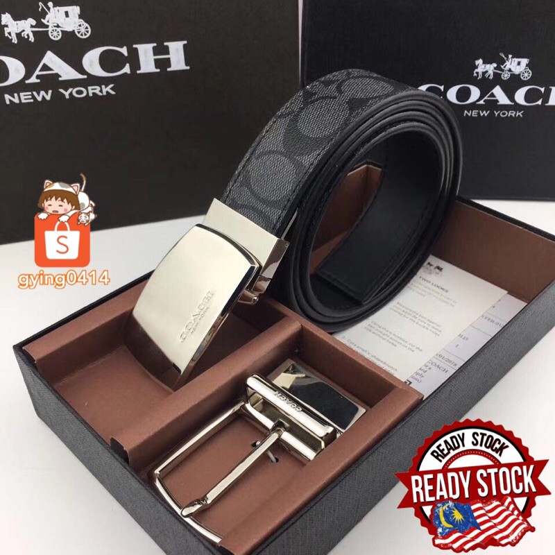 READY STOCK Coach Leather Cuttosize Reversible Signature Coated