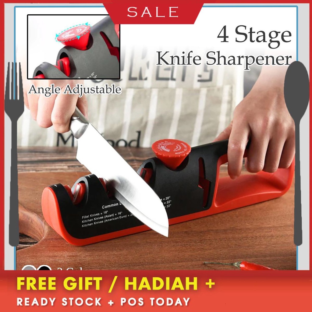 COMMON KNIFE SHARPENER ANGLES Adjustable SA13055 4 Stages Scissors Sharpening stone Kitchen