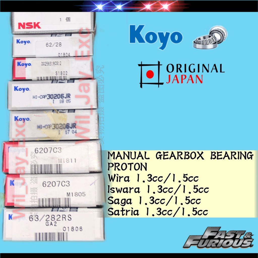MANUAL GEAR BOX BEARING PROTON WIRA,ISWARA,SAGA,SATRIA 1.3CC/1.5CC