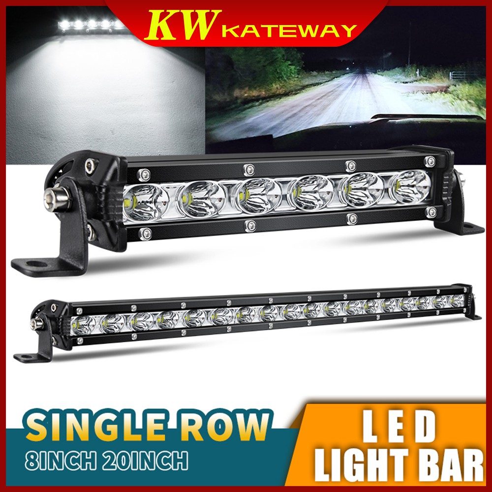 KATEWAY Single Row 30W 90W Led Light Bar Work 4x4 Offroad Light 12V 24V ...