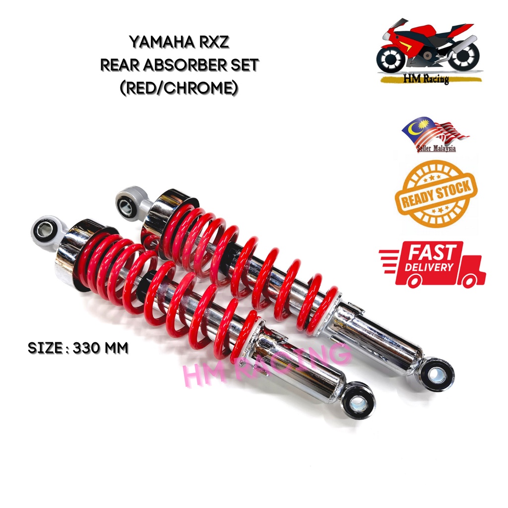 YAMAHA RXZ - 330MM RED STD STANDARD REAR ABSORBER REAR SUSPENSION ...