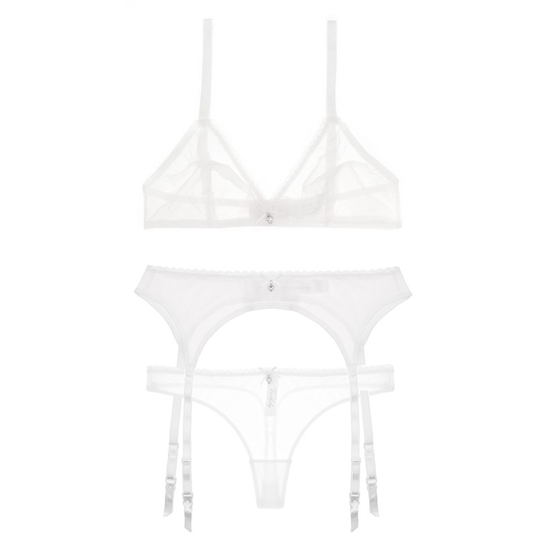 Varsbaby 3pcs Women Bra Sets Bras+Panties+Thongs
