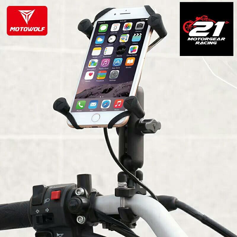 Ready Stock Motowolf motorcycle bicycle handphone holder with usb pot Shopee Malaysia