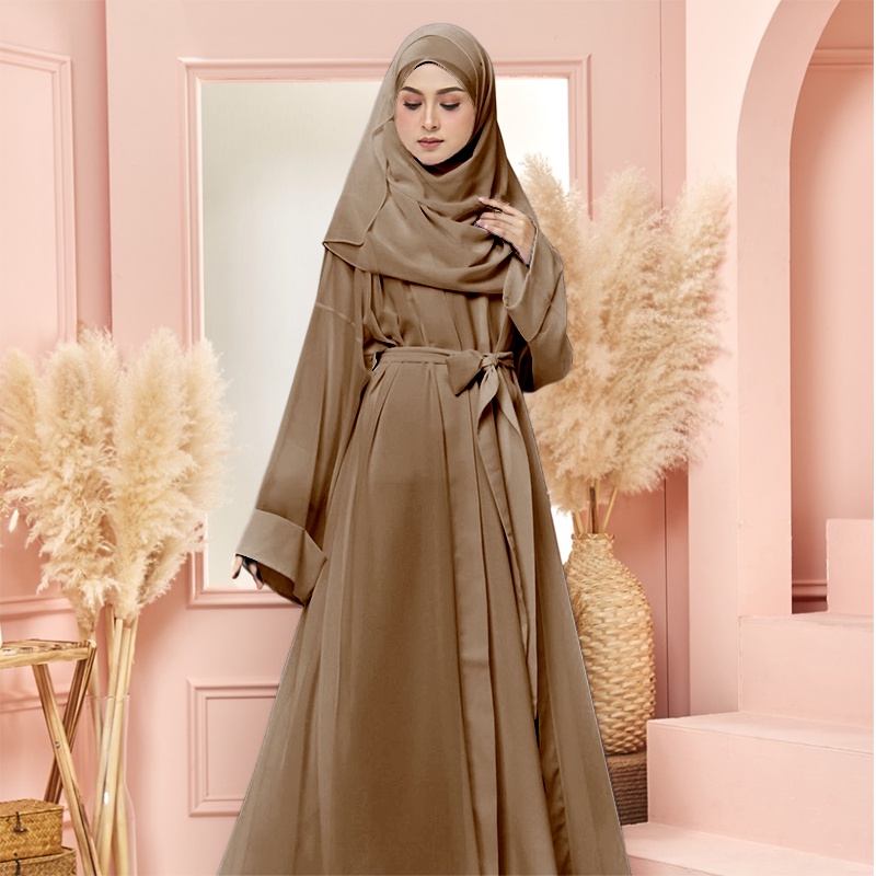 Abaya Jubah Muslimah Dress Lace Plain Premium Abaya Dubai Baju Raya