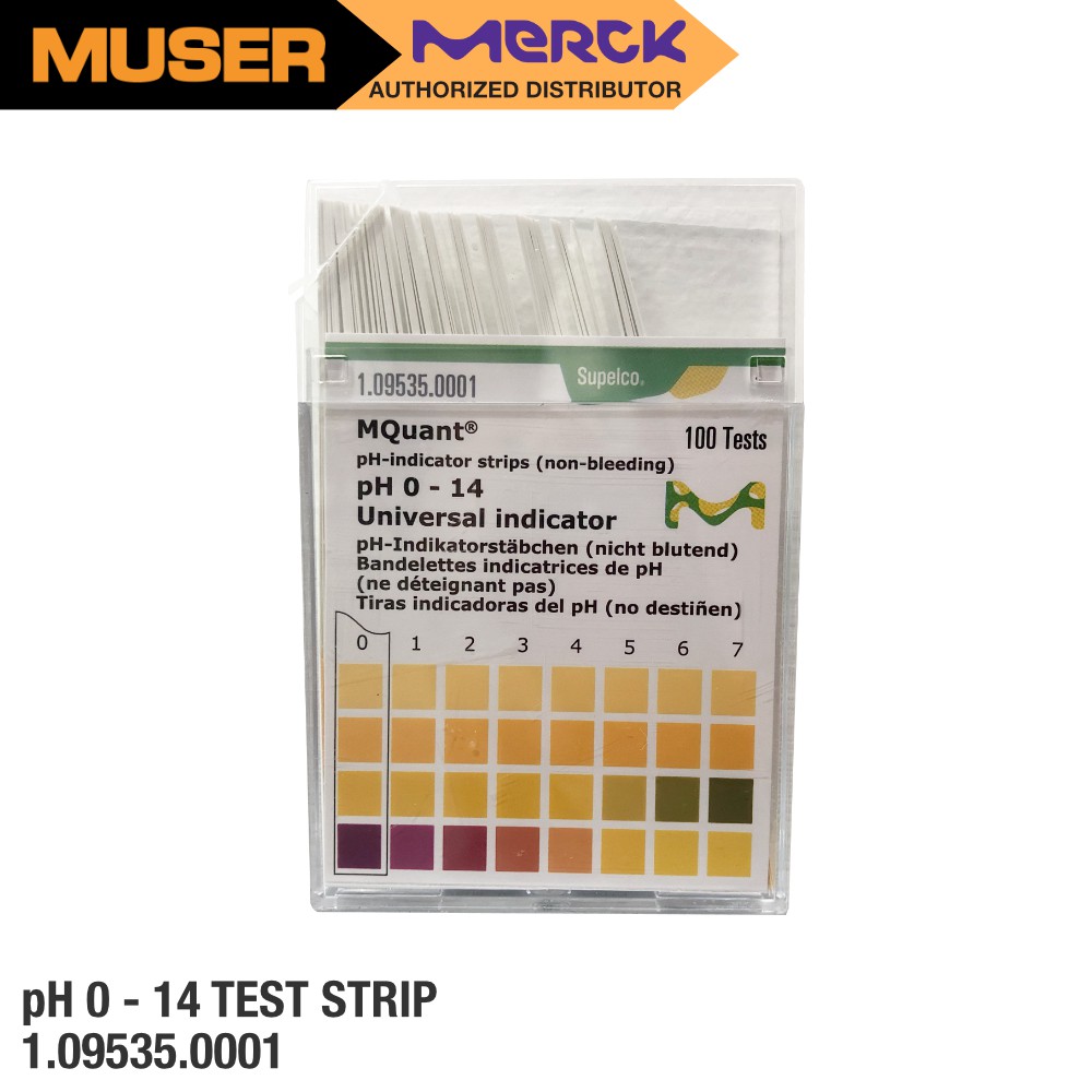 Merck MQuant pH Indicator Strips (NonBleeding) pH 0 14 (1.09535.0001