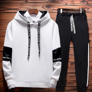 Hoodie Two Set Men Women Long Sleeve Hoodie and Pants Casual