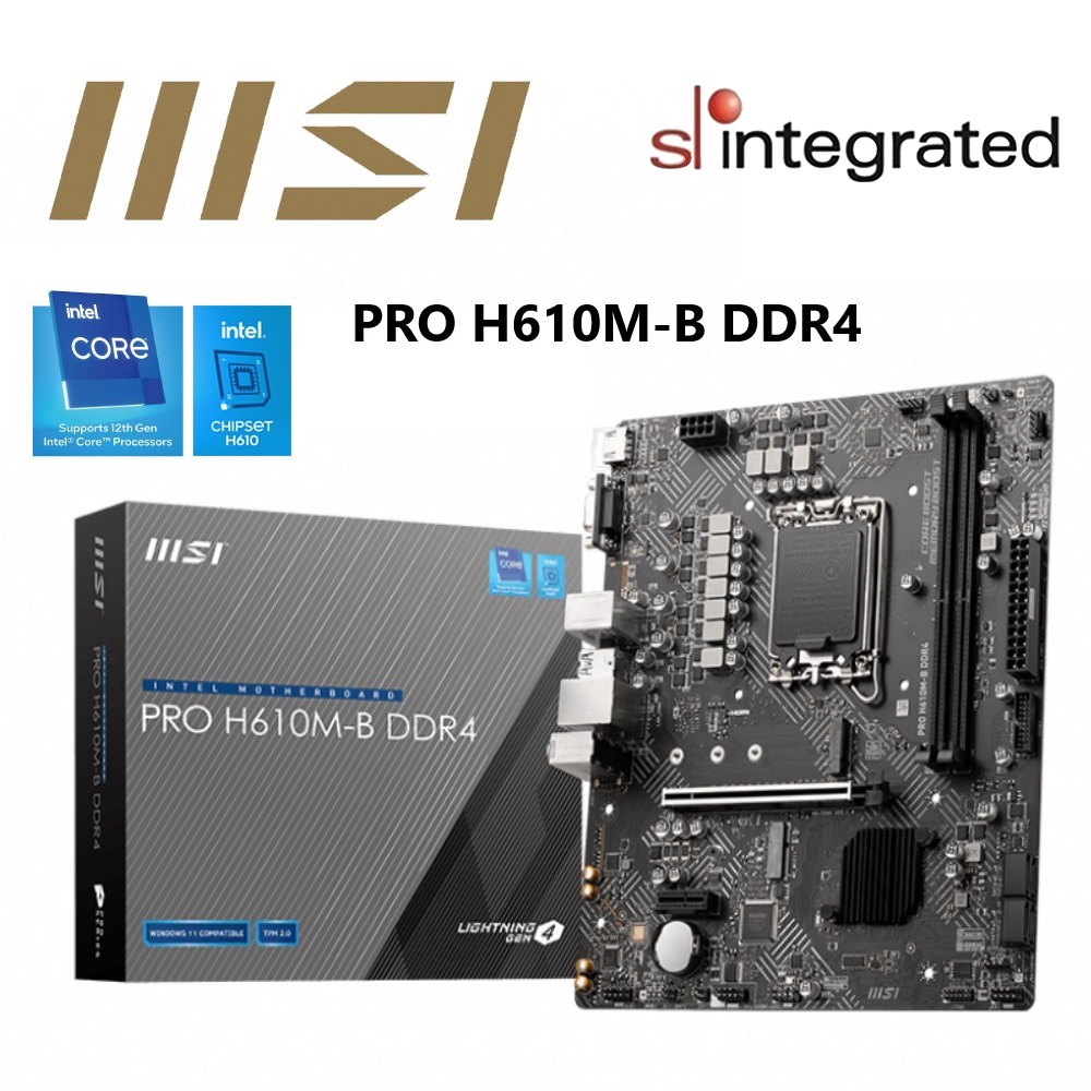 MSI PRO H610M-B DDR4 LGA 1700 Micro-ATX Motherboard | Shopee Malaysia