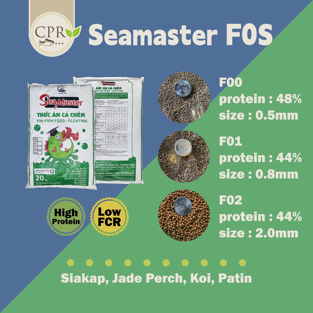 [CPR FEED] F00/F01/F02/F03/F04/F05 Floating High Protein Fish Feed 20KG ...