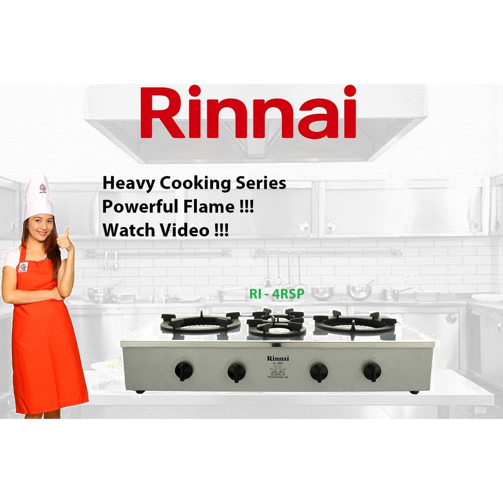 Rinnai RI-4RSPN - Heavy Duty Table Top 4 Burner Gas Stove | Dapur Gas ...