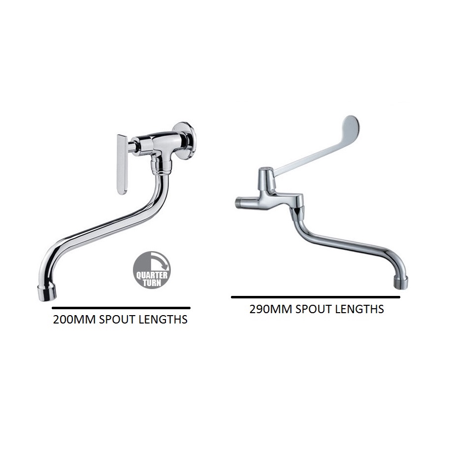 Cp Brass Chrome Wall Mounted Long Bib Tap Wuduk Tap Ablution Tap