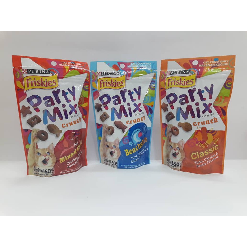 friskies party mix 60g cat snack friskies party mix 60g makanan ringan