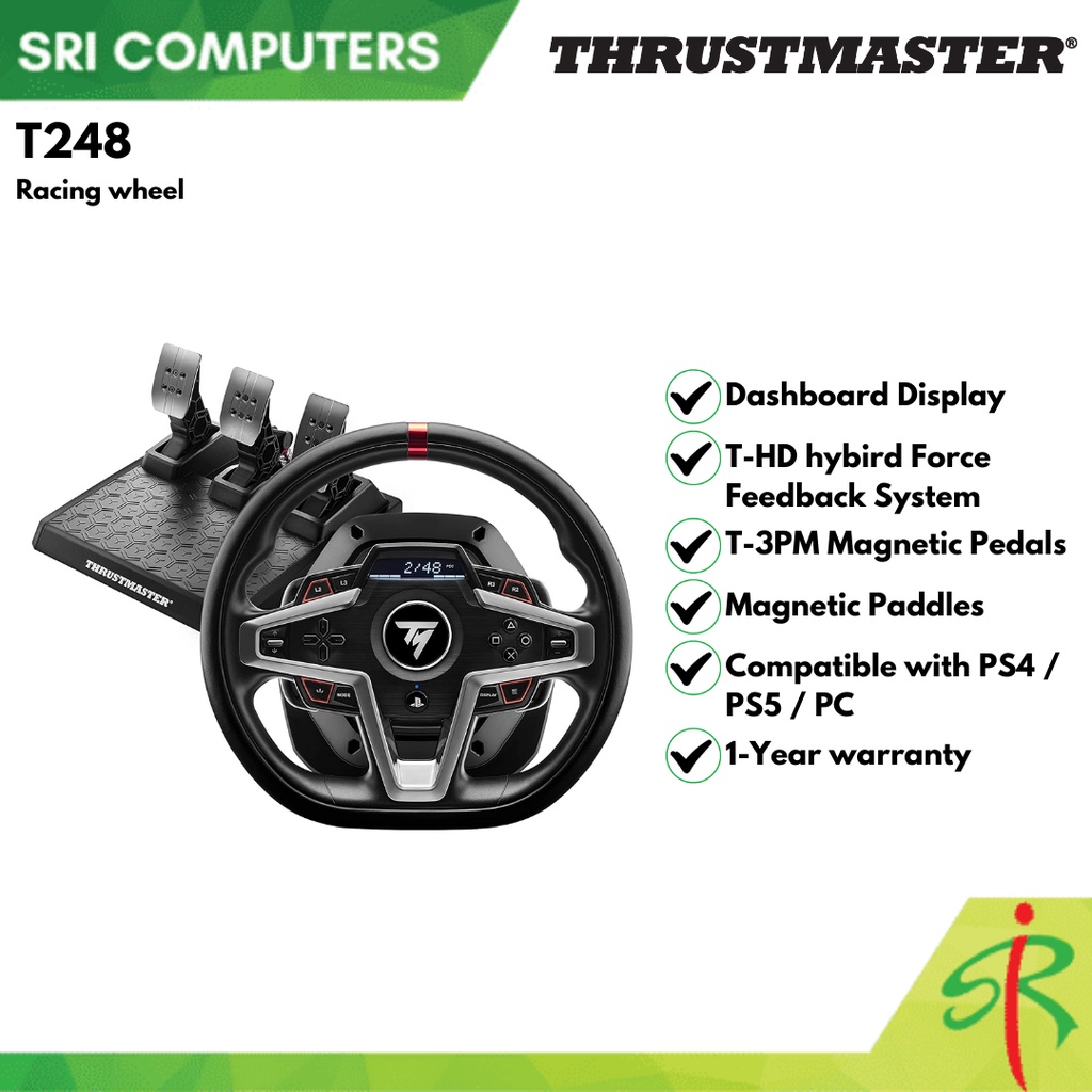  Thrustmaster T248, Racing Wheel & Magnetic Pedals
