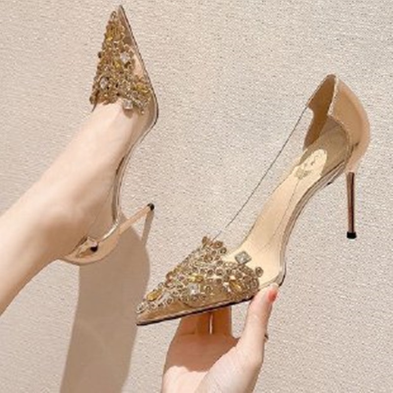 Transparent hot sale wedding shoes