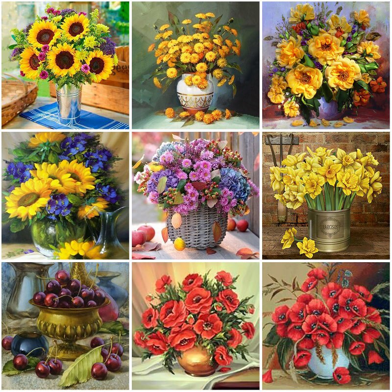 Flower Arranging 5D DIY Diamond Painting Flowers Cross Stitch Diamond  Embroidery Mosaic Diamonds Wall Stickers Home Decor Vase - China Diamond  and Painting price