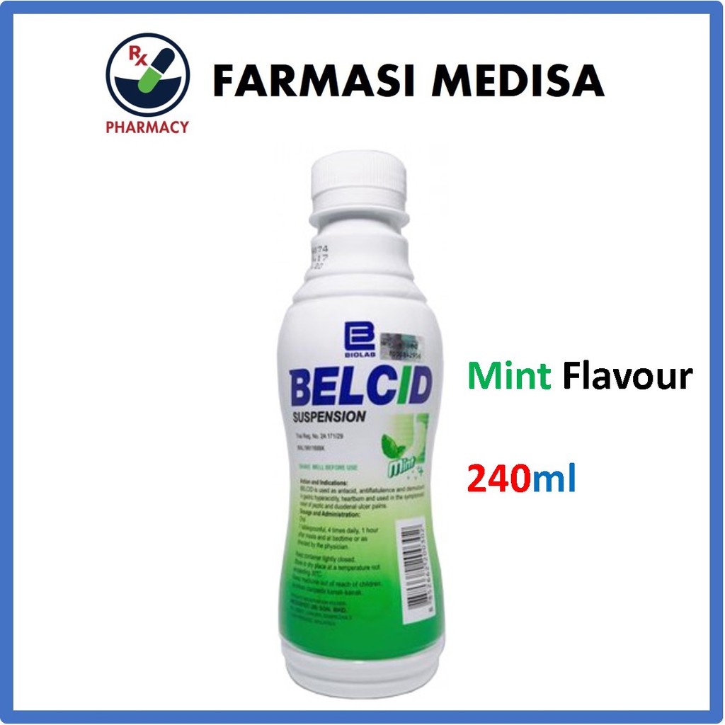 Belcid Suspension 240ml Mint Ubat Gastrik Relieves Gastric Shopee