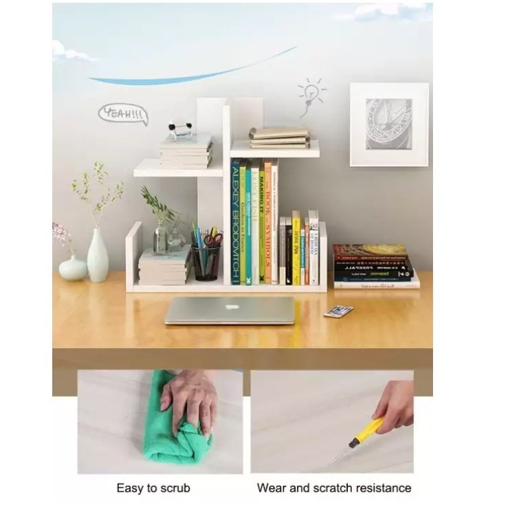 WHITE COLOUR! Table Book Rack Mini Book Rack Book Shelves Holder Book ...