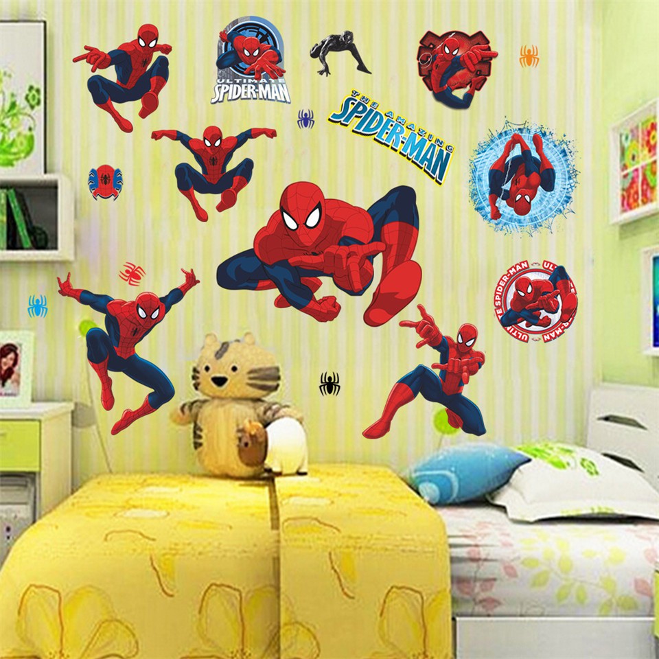 Spiderman Wall Decor Stickers Kids Room Removable Vinyl Mural Adhesive