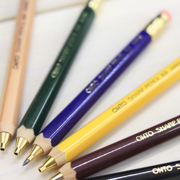  OHTO Mechanical Pencil Wood Sharp with Eraser 2.0, 2.0mm,  Natural Wood Color Body (APS-680E-Natural) : Office Products