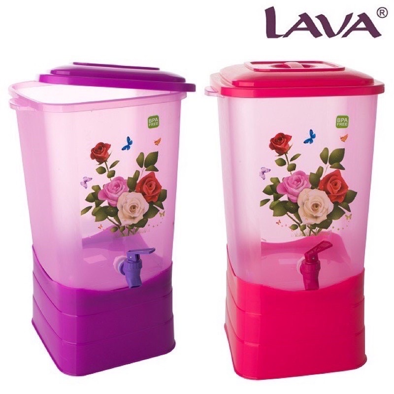 Lava ”13lit” Water Dispenser Lava Flower Printed Water Dispenser Bekas Air Balang Air 8937