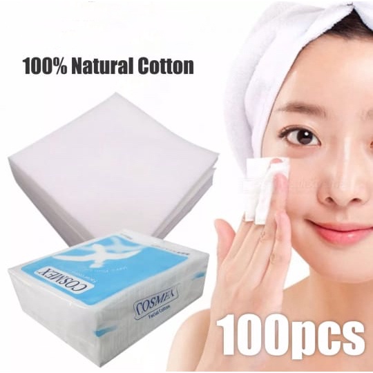 Facial Cotton / Kapas Muka 100pads/pack | Shopee Malaysia