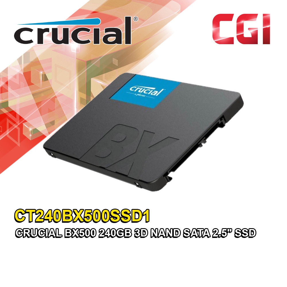 Crucial BX500 240GB 3D NAND-TLC SATA 2.5-Inch Internal SSD, up to 540MB/s