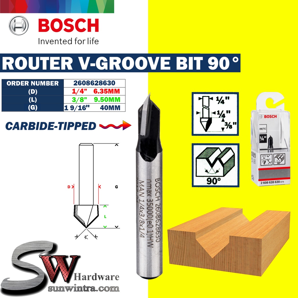 Bosch Router Bit (Carbide-Tipped) - 1/4