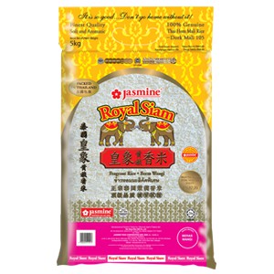 IMPORT AND PACKED IN THAILAND : 100% ORIGINAL : JASMINE ROYAL SIAM FRAGRANT RICE / BERAS WANGI SIAM 5KG