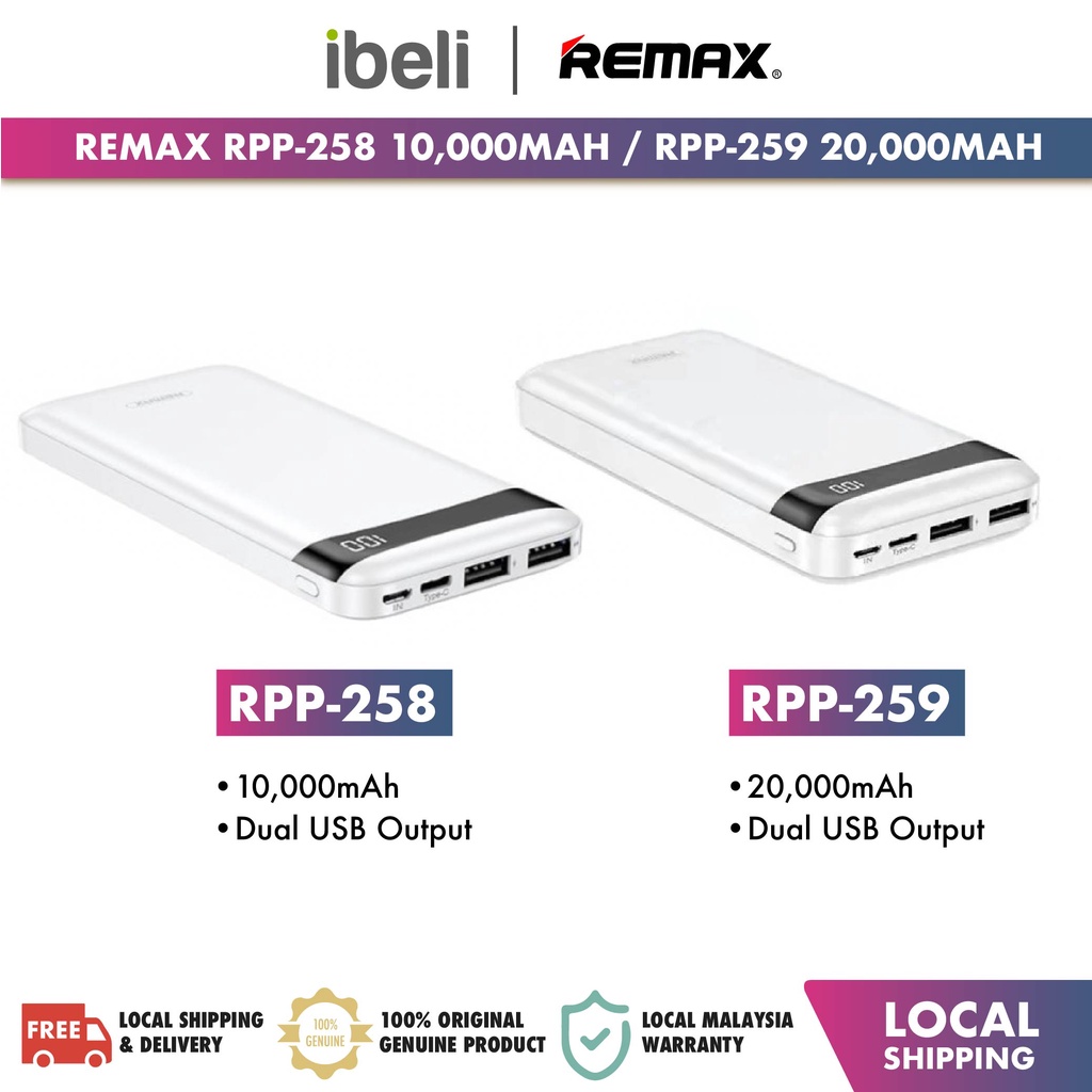 Remax RPP-258 / RPP-259 Green Series 2A Dual USB Output With LED ...