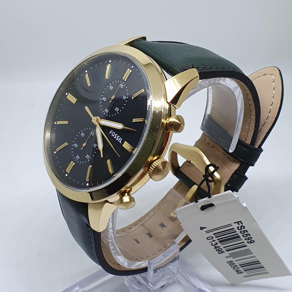 Original] Fossil FS5599 Townsman Chronograph Dark Green Leather Men Watch |  Shopee Malaysia