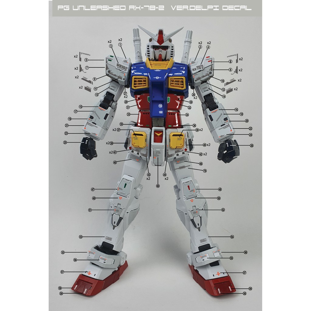 DELPI DECAL] 245 PG 1/60 PG RX 78 2 UNLEASHED RX-78-2 VER PGU