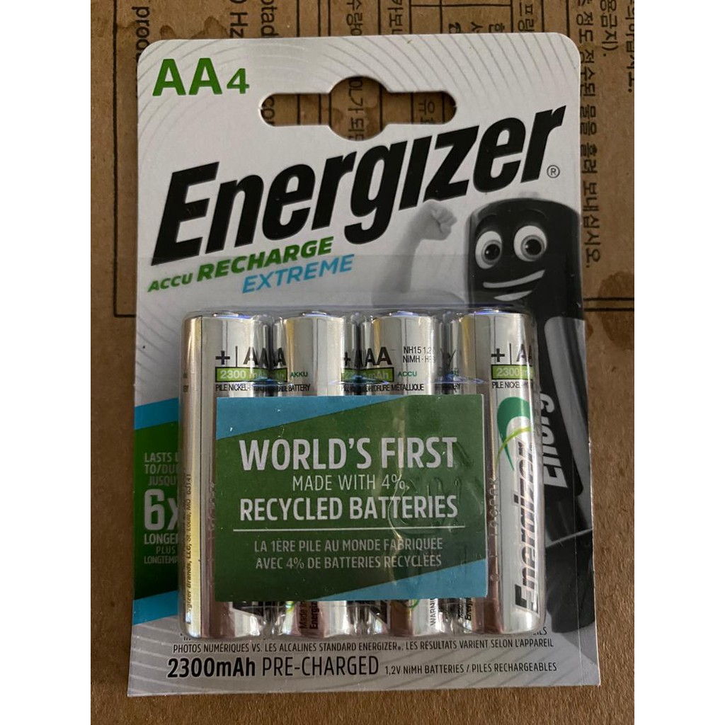 Energizer Rechargeable Battery AA Recharge Extreme ( 2300mAh) [4pcs