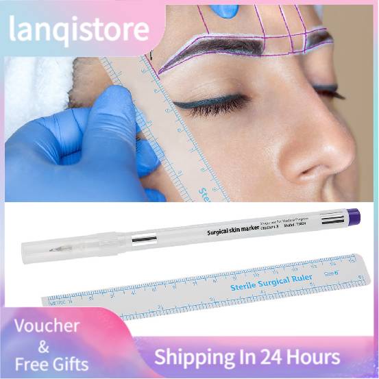 Lanqistore Sterilized Eyebrow Tattoo Medical Surgical Skin Marker Pen ...